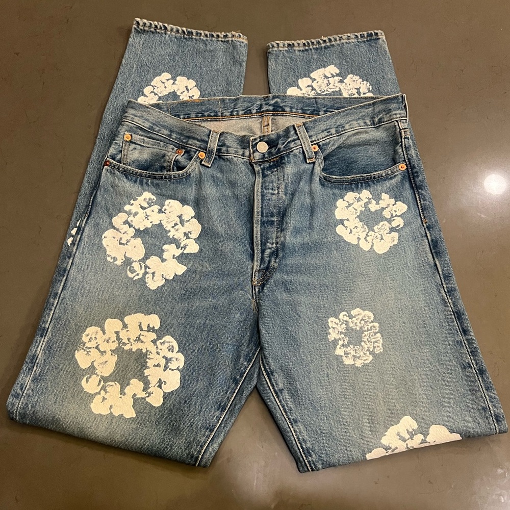 Denim Tears Levi’s 501 34Wx34L Gently Worn 100% Authentic Light Wash